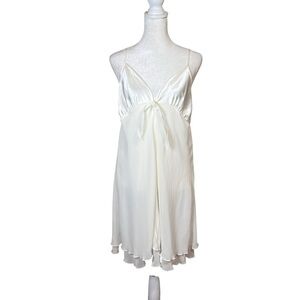 VTG ‘93 Marks & Spencer St. Michael White Nightgown Slip Chemise Sz 12 (38 Bust)
